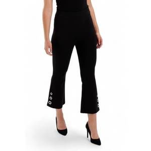 NEW FRANK LYMAN grommet detail pants in black